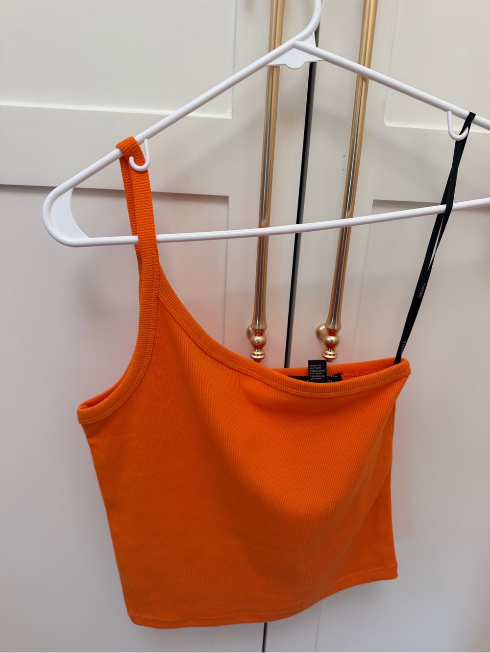 Forever 21 Orange One-Shoulder Ribbed Camisole